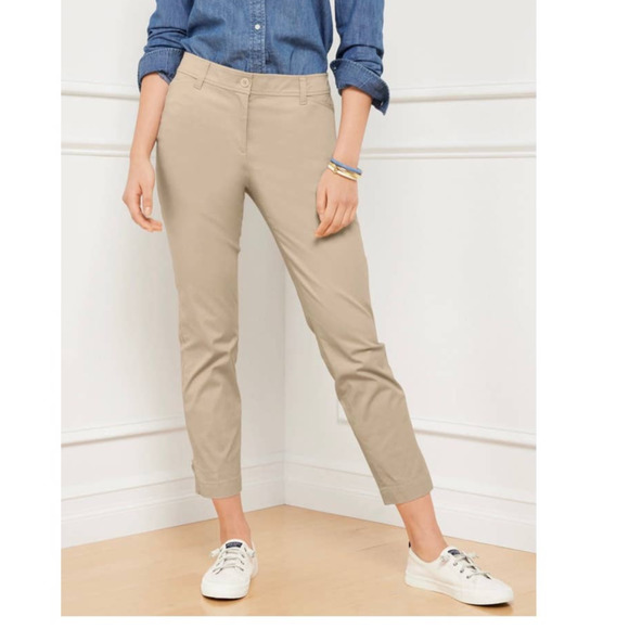 Talbots the Perfect Crop curvy fit Women’s pants size 10 tan cotton summer crop - Picture 1 of 13